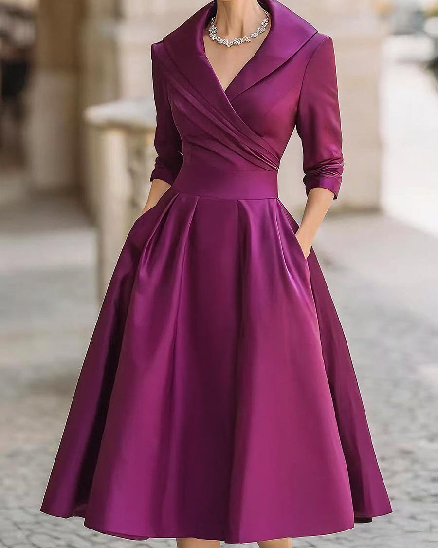 Evelyn | Satin Midi Dress