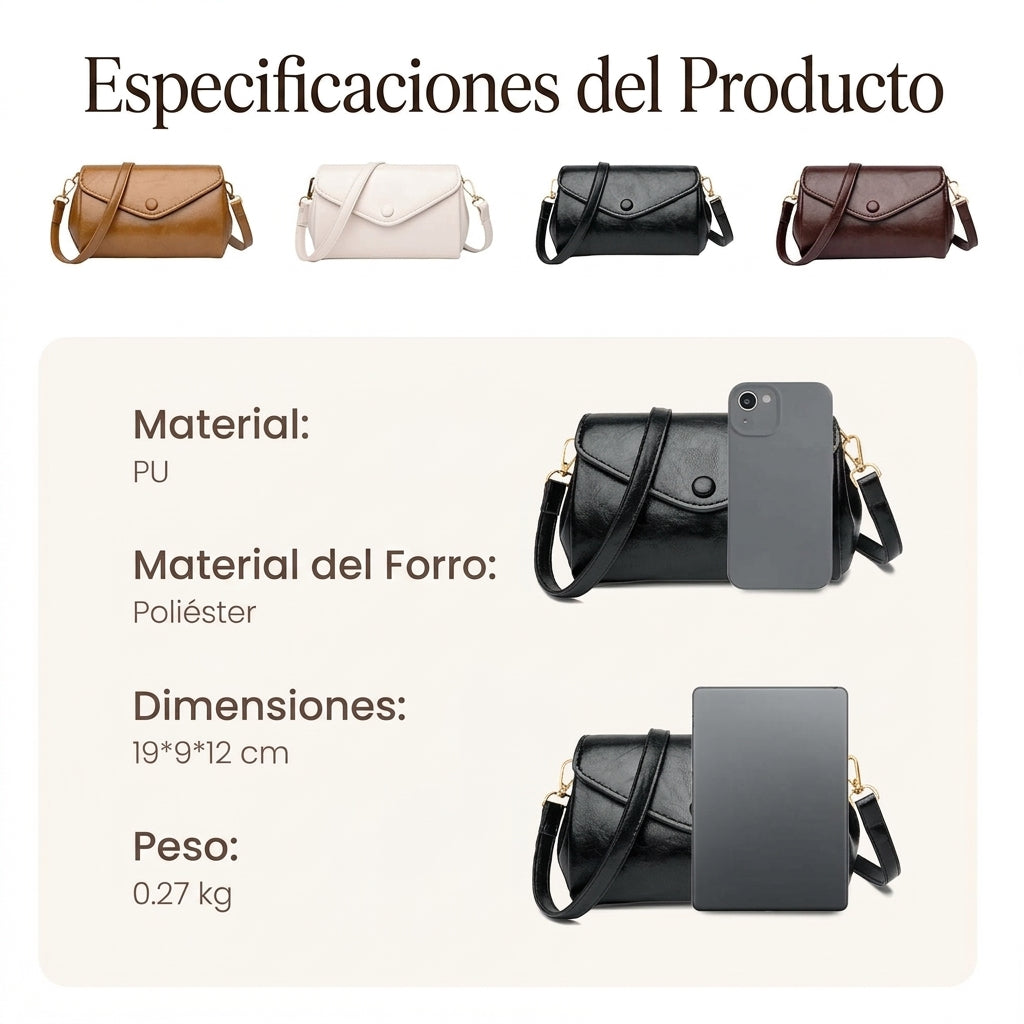 Noa - Bolsa Cruzada Silueta Limpia 2 Formas de Cargar.