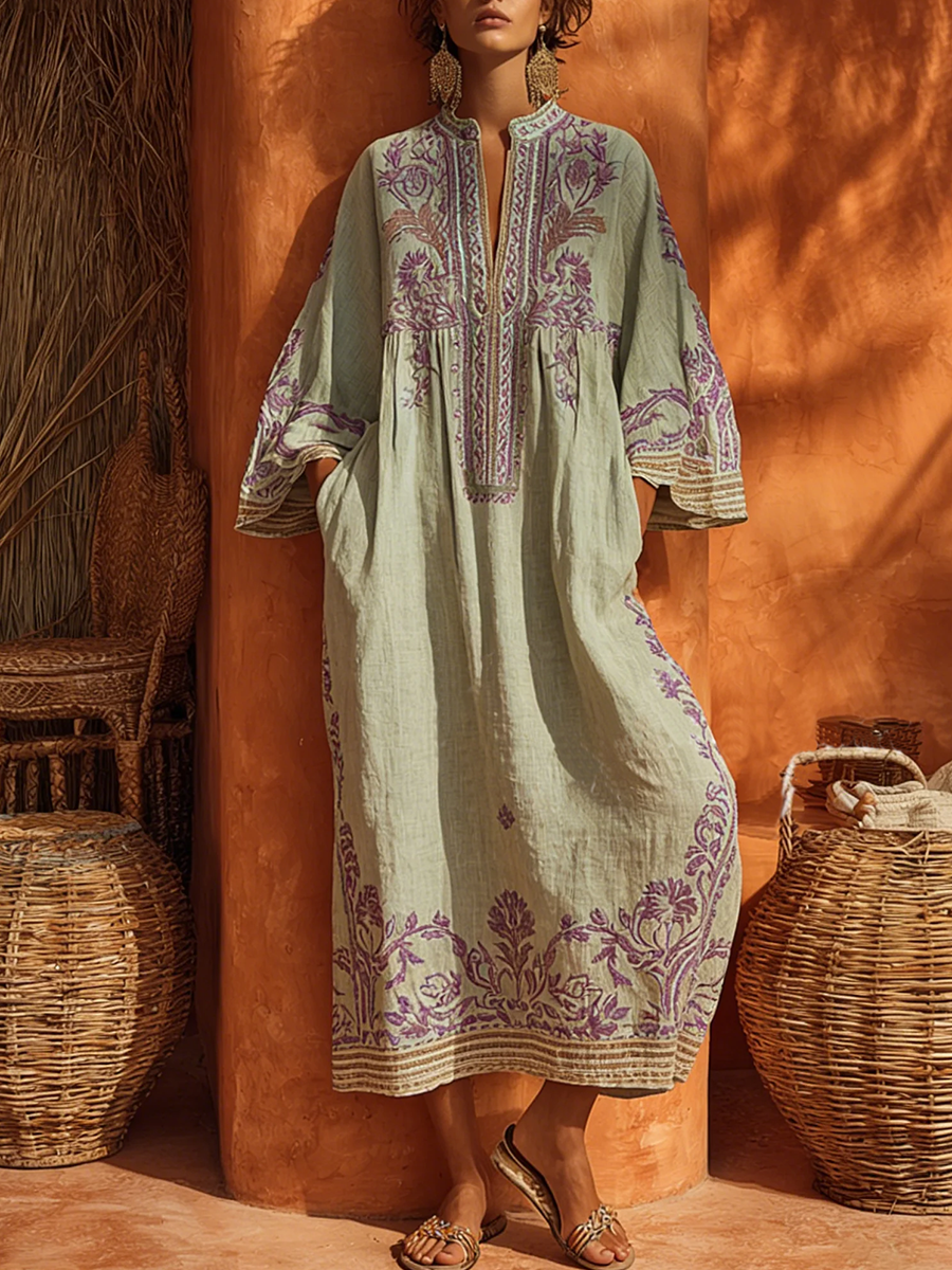 Azalea - Vestido Largo Boho Bordado Floral