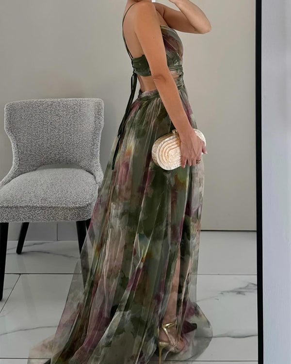 Coral | Delicate Floral Maxi Dress