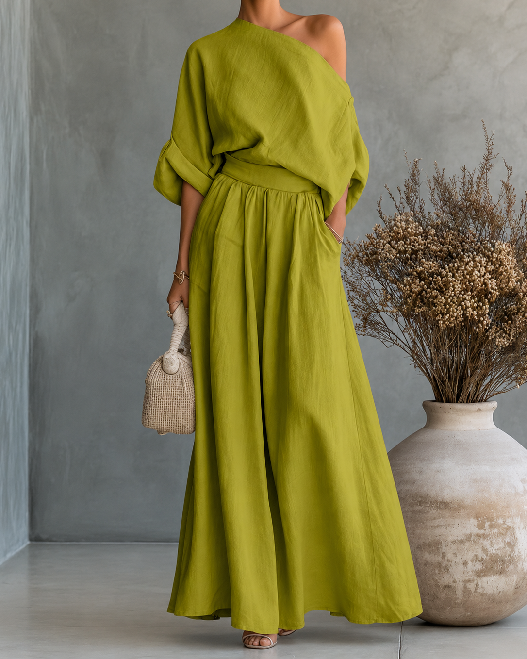 Valentina — Conjunto Dos Piezas Top Sin Tirantes + Pantalón
