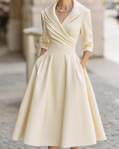 Evelyn | Satin Midi Dress