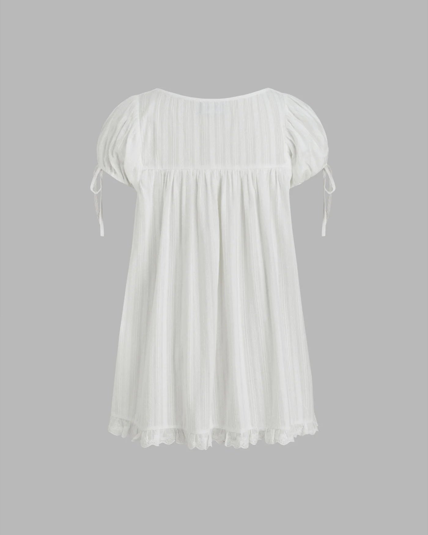 Olivia - Square Neck Ruffle Knot Short Sleeve Blouse