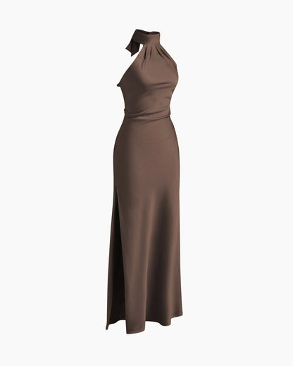 Lorena — Vestido Maxi Halter con Espalda Abierta