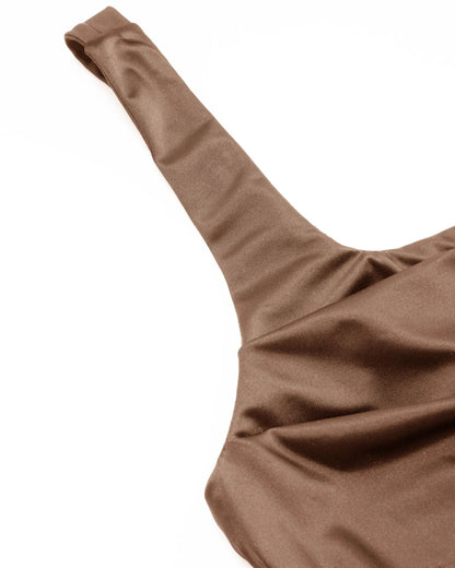 Seraphine - Satin Square Neck Mermaid Maxi Dress