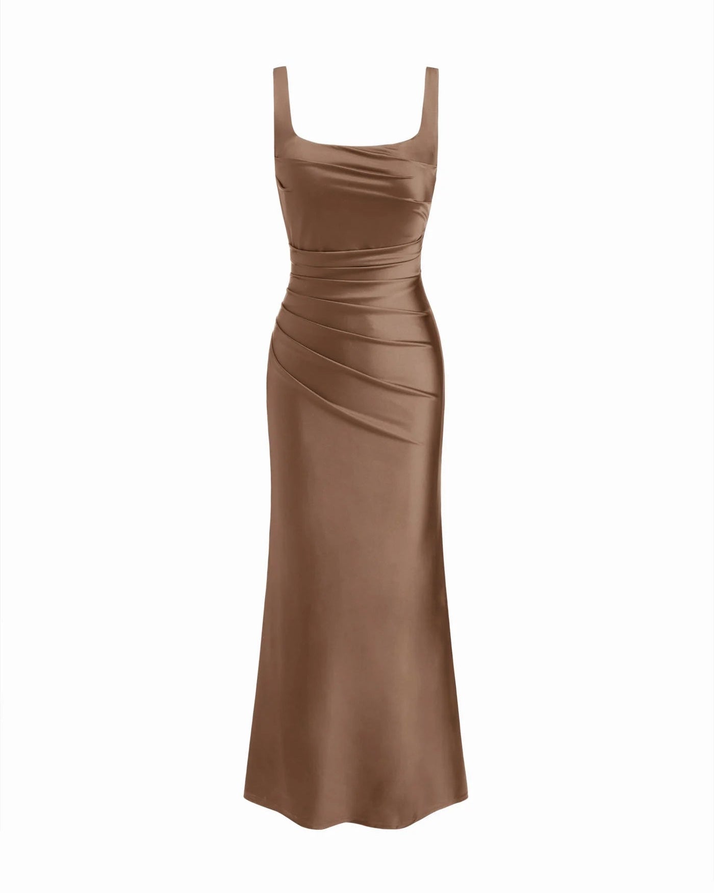 Seraphine - Satin Square Neck Mermaid Maxi Dress