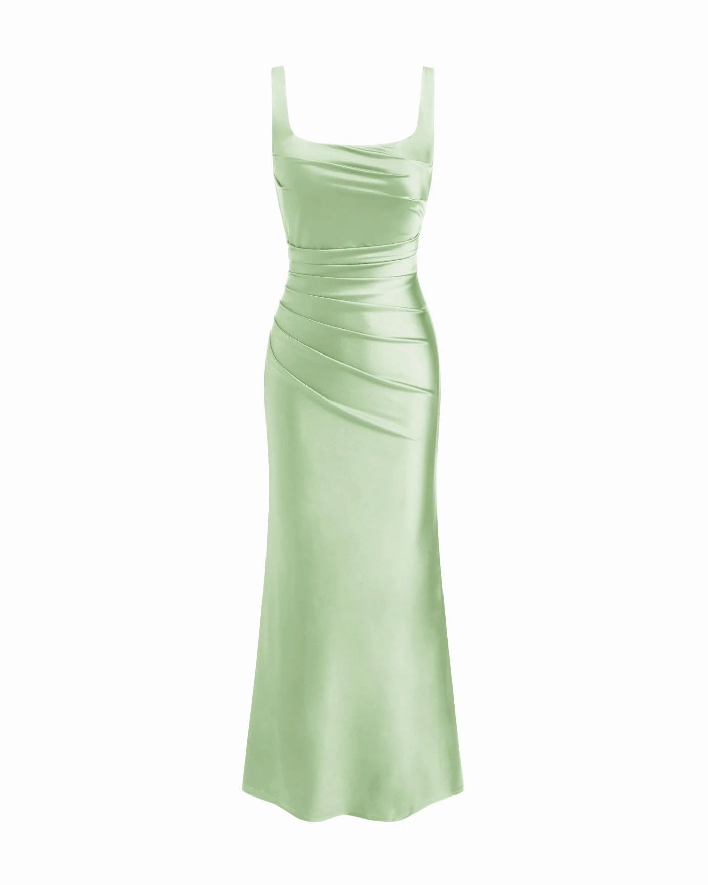 Seraphine - Satin Square Neck Mermaid Maxi Dress