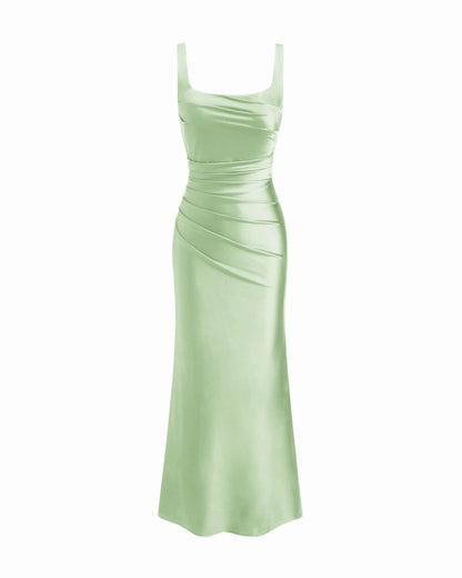 Seraphine - Satin Square Neck Mermaid Maxi Dress