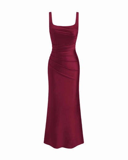 Seraphine - Satin Square Neck Mermaid Maxi Dress
