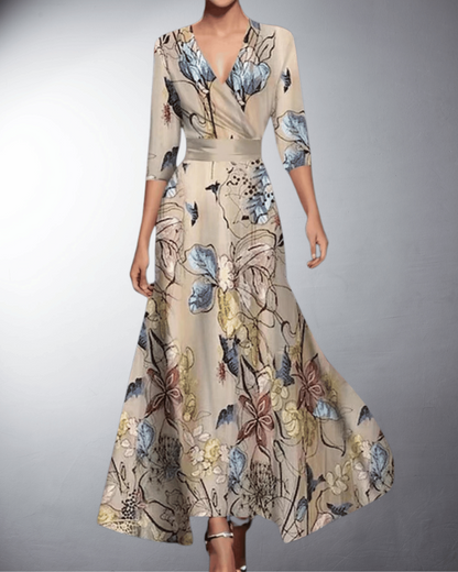 Mara | Elegante vestido de noche con estampado floral