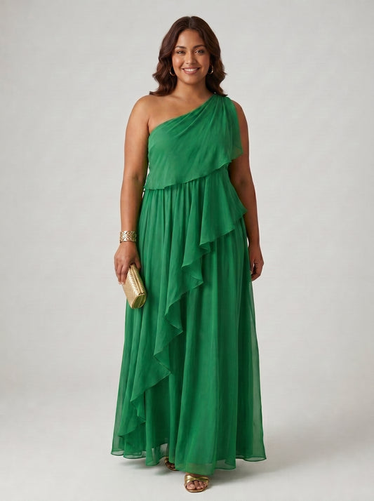 Sultana - Vestido Monohombro con Holanes