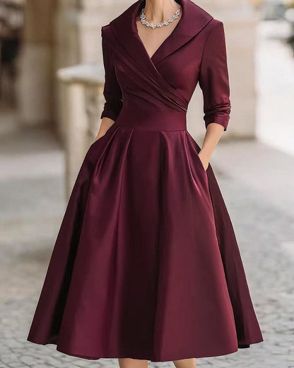 Evelyn | Satin Midi Dress