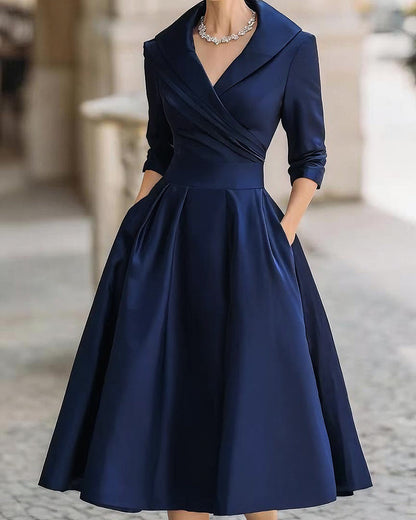 Evelyn | Satin Midi Dress