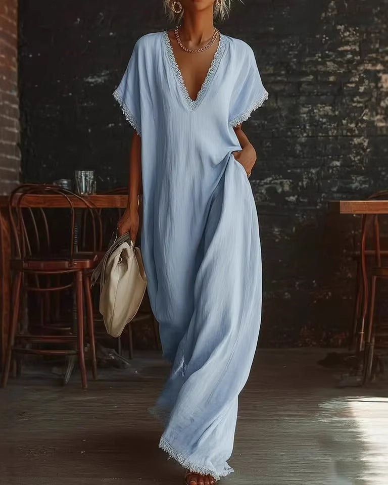 Julieta - Vestido Maxi Holgado Lino & Algodón
