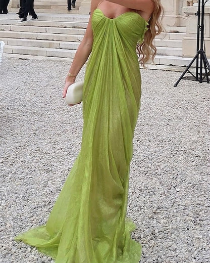 Vicky | Long Dress with Pleats