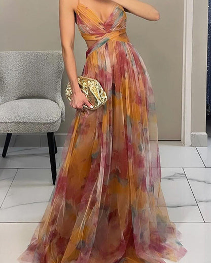Coral | Delicate Floral Maxi Dress