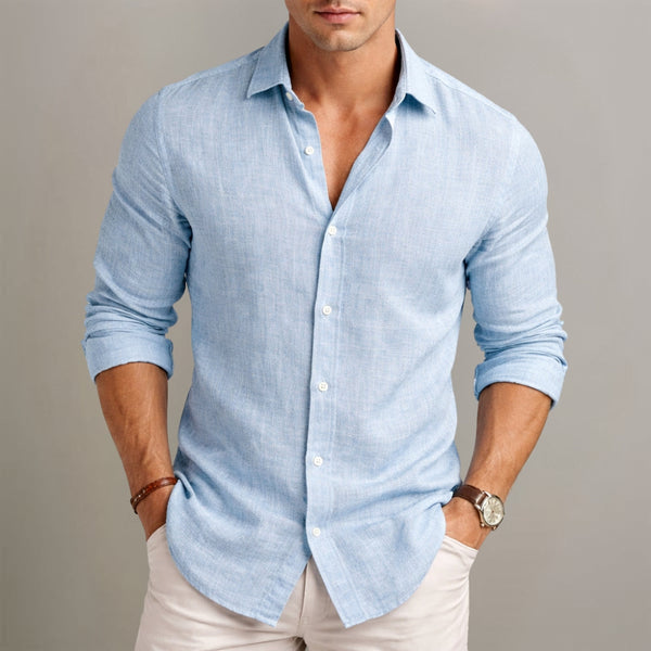[2x1] Camisa James - Camisa de Lino Hombre Sin Plancha