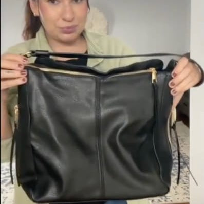Élite Cuero - Elegante Bolsa Organizada Antirrobo + Cartera a Juego de Regalo