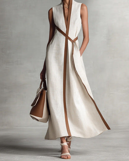Camille | Vestido Maxi Suelto de Algodón y Lino