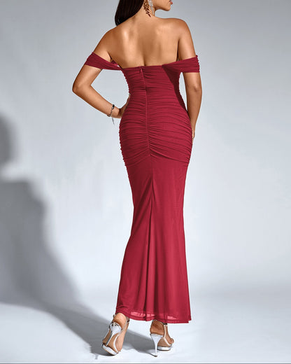 Sienna — Vestido Bodycon Maxi Hombros Descubiertos