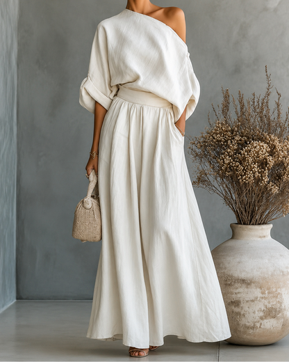 Valentina — Conjunto Dos Piezas Top Sin Tirantes + Pantalón