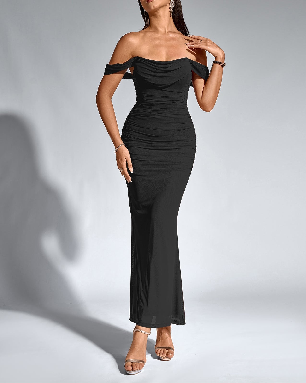 Sienna — Vestido Bodycon Maxi Hombros Descubiertos