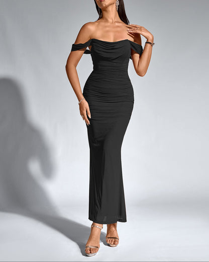 Sienna — Vestido Bodycon Maxi Hombros Descubiertos