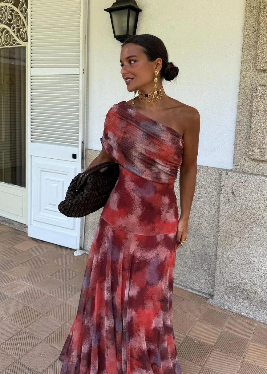 Mireya - Vestido Largo de Tul & Hombro Descubierto