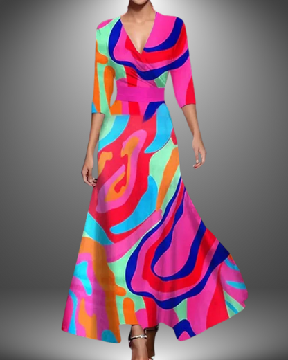 Mara | Elegante vestido de noche con estampado floral