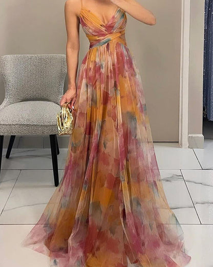 Coral | Delicate Floral Maxi Dress