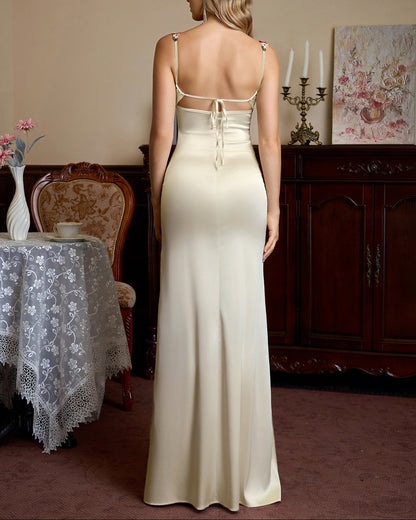 Ximena - Vestido Satinado & Espalda Descubierta