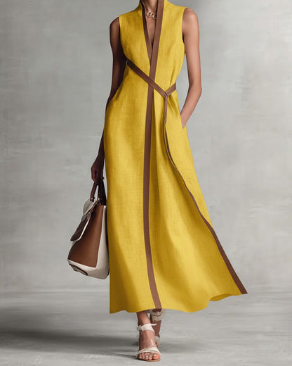 Camille | Vestido Maxi Suelto de Algodón y Lino