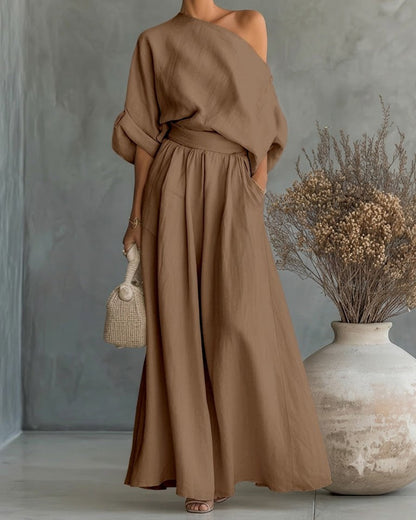 Valentina — Conjunto Dos Piezas Top Sin Tirantes + Pantalón