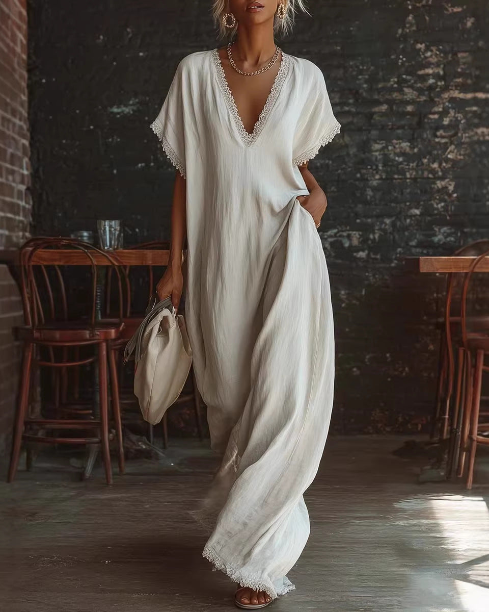 Julieta - Vestido Maxi Holgado Lino & Algodón