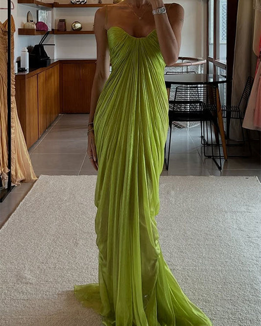 Vicky | Long Dress with Pleats