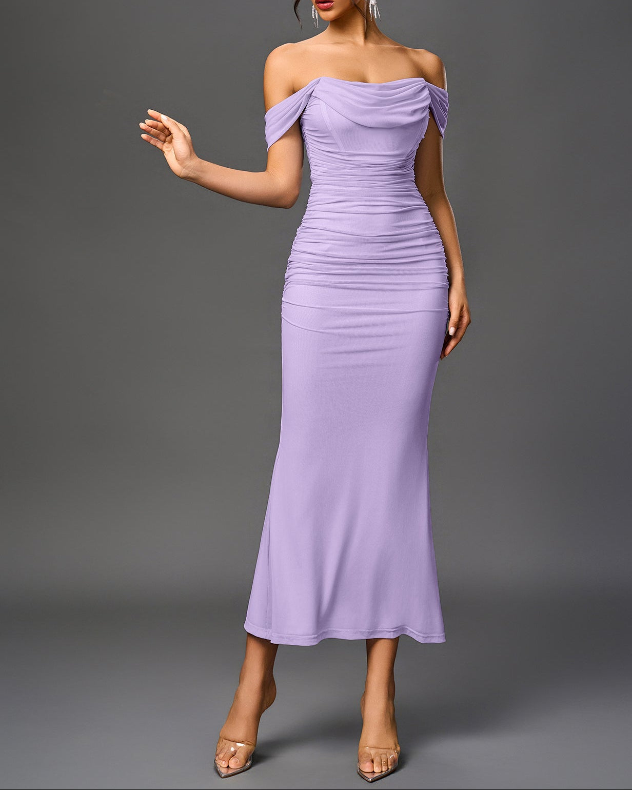 Sienna — Vestido Bodycon Maxi Hombros Descubiertos