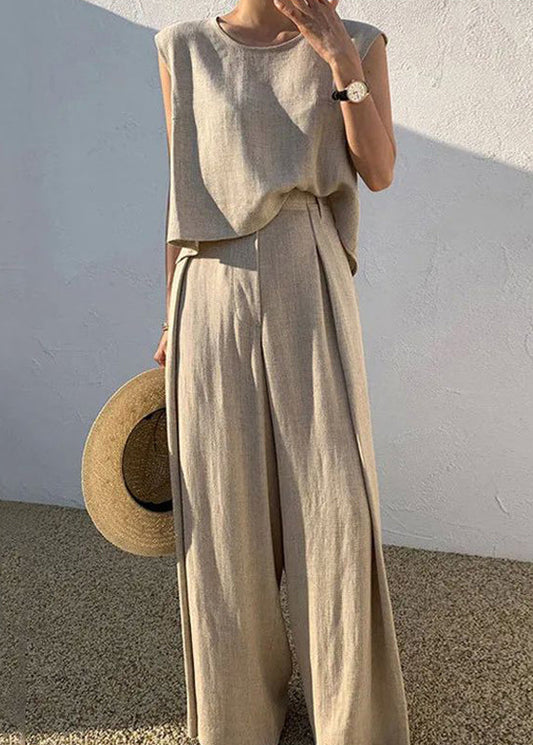 Paloma - Conjunto Lino Sin Mangas