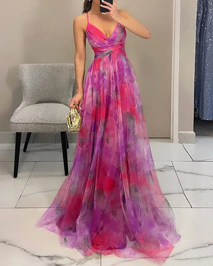 Coral | Delicate Floral Maxi Dress
