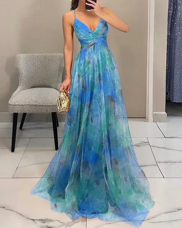 Coral | Delicate Floral Maxi Dress