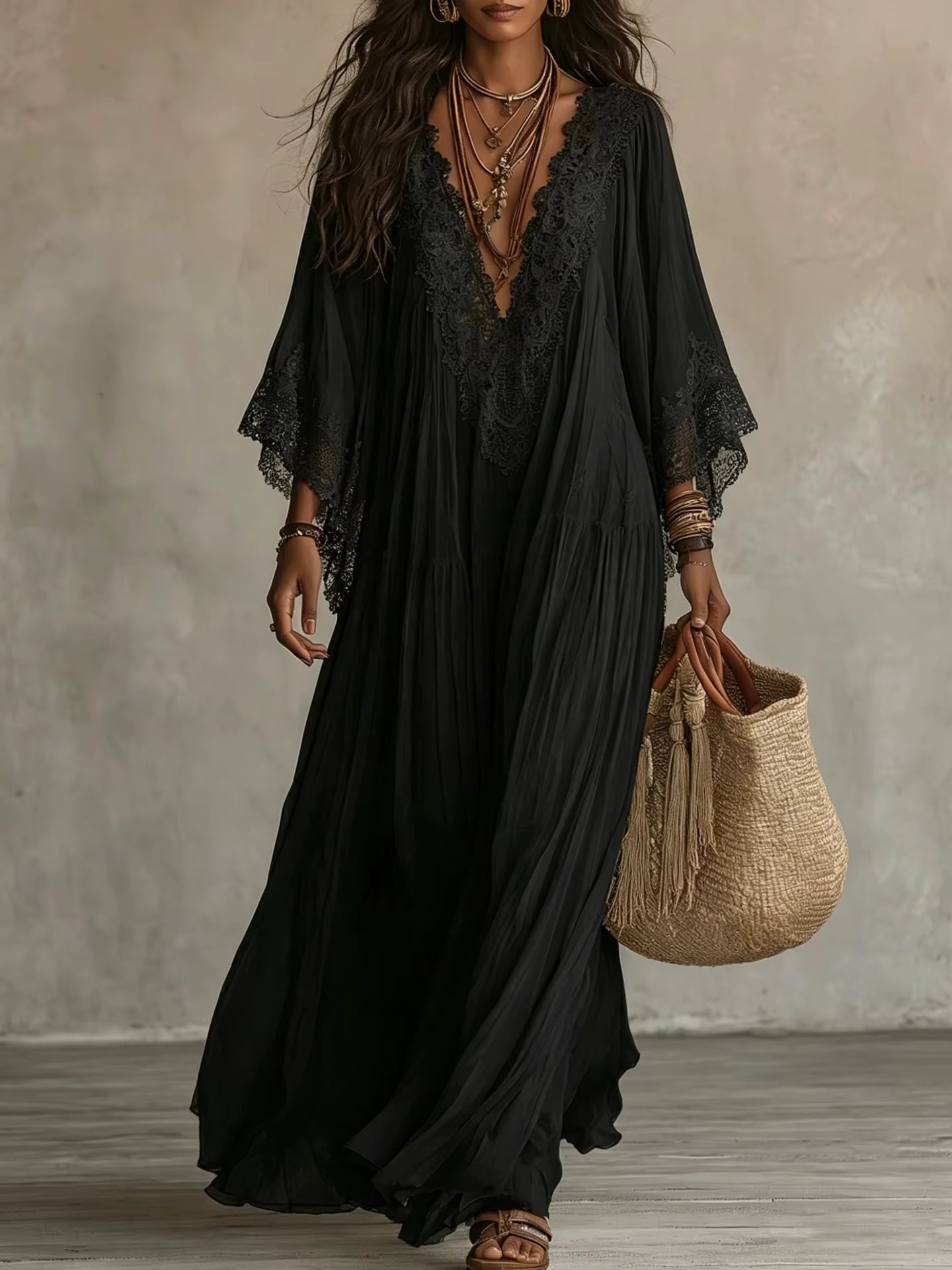Regina - Vestido Largo Chiffon Boho