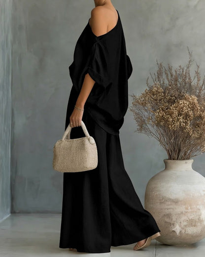 Valentina — Conjunto Dos Piezas Top Sin Tirantes + Pantalón