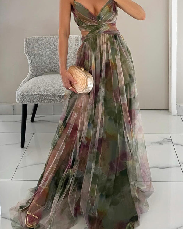 Coral | Delicate Floral Maxi Dress