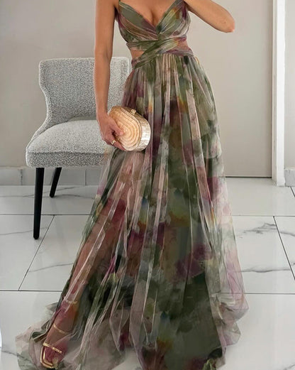 Coral | Delicate Floral Maxi Dress