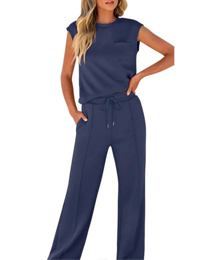 Clarice | Soft Casual Summer Two-Piece SetEffortlessly comfortable summerwear that moves seamlessly from morning coffee to evening drinks, keeping you stylish, relaxed and polished throughout the day—even on video calls.