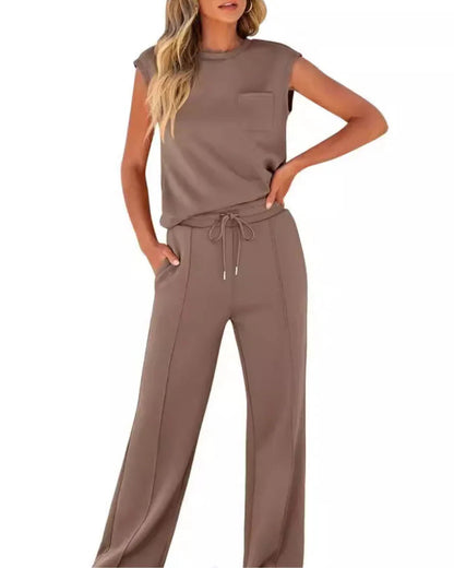 Clarice | Soft Casual Summer Two-Piece SetEffortlessly comfortable summerwear that moves seamlessly from morning coffee to evening drinks, keeping you stylish, relaxed and polished throughout the day—even on video calls.