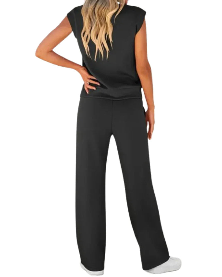 Clarice | Soft Casual Summer Two-Piece SetEffortlessly comfortable summerwear that moves seamlessly from morning coffee to evening drinks, keeping you stylish, relaxed and polished throughout the day—even on video calls.