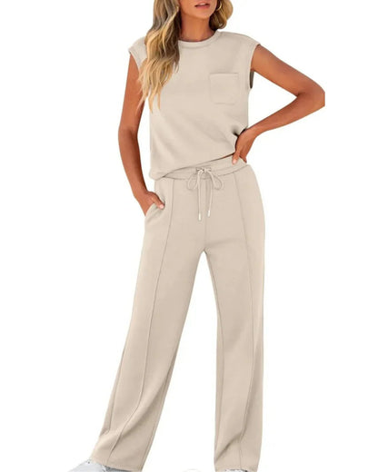Clarice | Soft Casual Summer Two-Piece SetEffortlessly comfortable summerwear that moves seamlessly from morning coffee to evening drinks, keeping you stylish, relaxed and polished throughout the day—even on video calls.