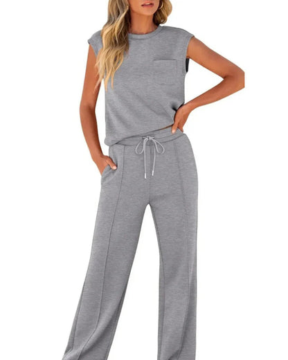 Clarice | Soft Casual Summer Two-Piece SetEffortlessly comfortable summerwear that moves seamlessly from morning coffee to evening drinks, keeping you stylish, relaxed and polished throughout the day—even on video calls.