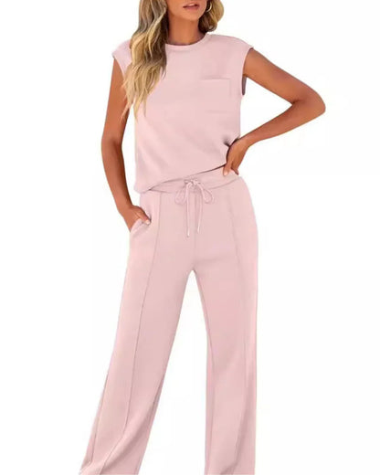 Clarice | Soft Casual Summer Two-Piece SetEffortlessly comfortable summerwear that moves seamlessly from morning coffee to evening drinks, keeping you stylish, relaxed and polished throughout the day—even on video calls.