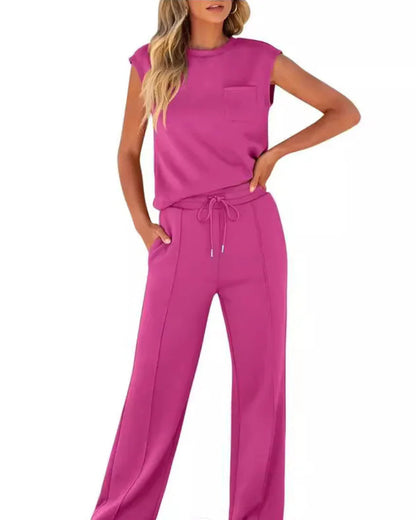 Clarice | Soft Casual Summer Two-Piece SetEffortlessly comfortable summerwear that moves seamlessly from morning coffee to evening drinks, keeping you stylish, relaxed and polished throughout the day—even on video calls.